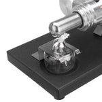 Stirling Engine Kit DIY Metal Cylinder With 4Pcs LED Light Black Metal Baseplate Stem Steam Model Set - stirlingkit