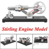 Stirling Engine Kit DIY Metal Cylinder With 4Pcs LED Light Black Metal Baseplate Stem Steam Model Set - stirlingkit