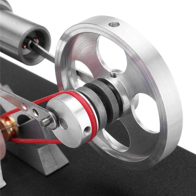 Stirling Engine Kit DIY Metal Cylinder With 4Pcs LED Light Black Metal Baseplate Stem Steam Model Set - stirlingkit