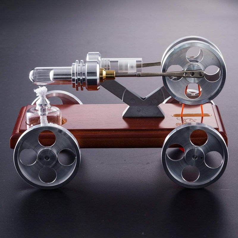 Stirling Engine Kit DIY Stirling Engine Car Model Kit With Solid Wood Baseplate - stirlingkit