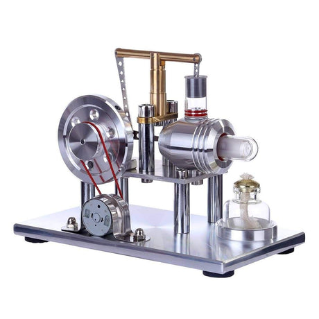 Stirling Engine Kit Hot Air Engine Motor Model Educational Toy Electricity Generator Colorful LED - stirlingkit