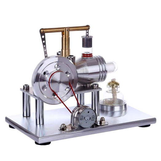 Stirling Engine Kit Hot Air Engine Motor Model Educational Toy Electricity Generator Colorful LED - stirlingkit