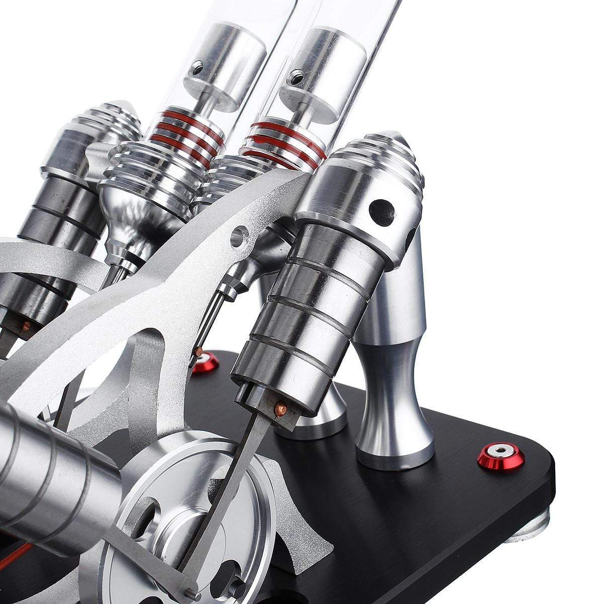 Stirling Engine Kit Metal Bootable V4 4-Cylinder Parallel Micro External Combustion Engine Model - stirlingkit