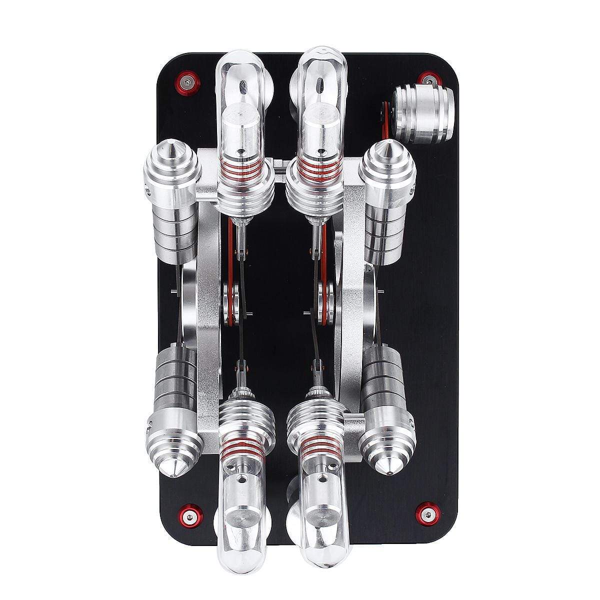 Stirling Engine Kit Metal Bootable V4 4-Cylinder Parallel Micro External Combustion Engine Model - stirlingkit