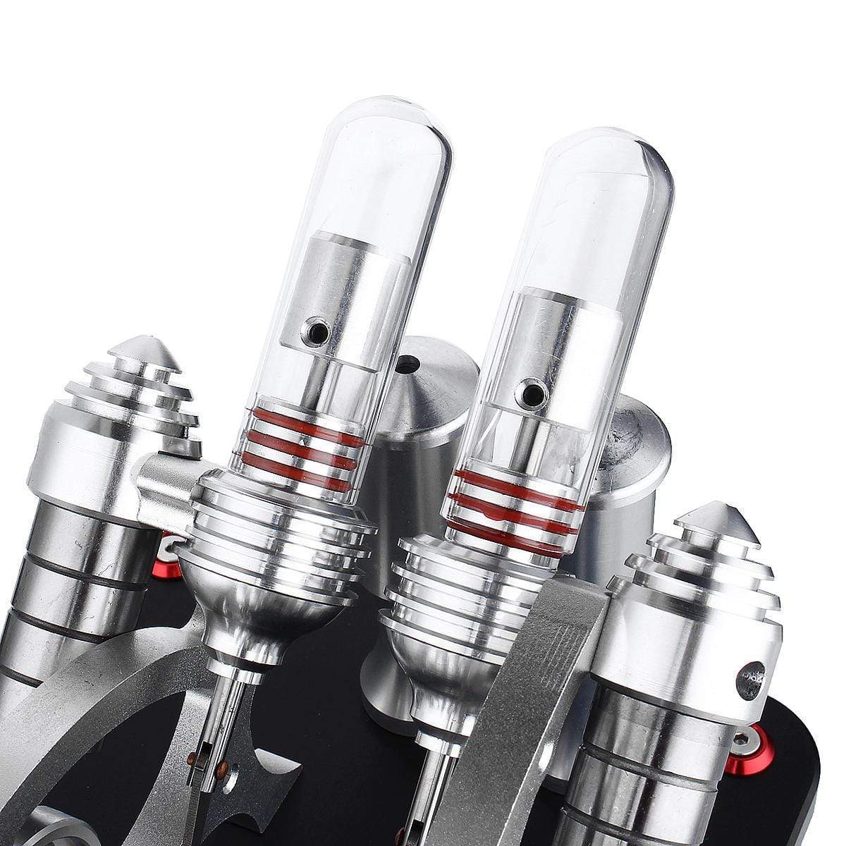 Stirling Engine Kit Metal Bootable V4 4-Cylinder Parallel Micro External Combustion Engine Model - stirlingkit