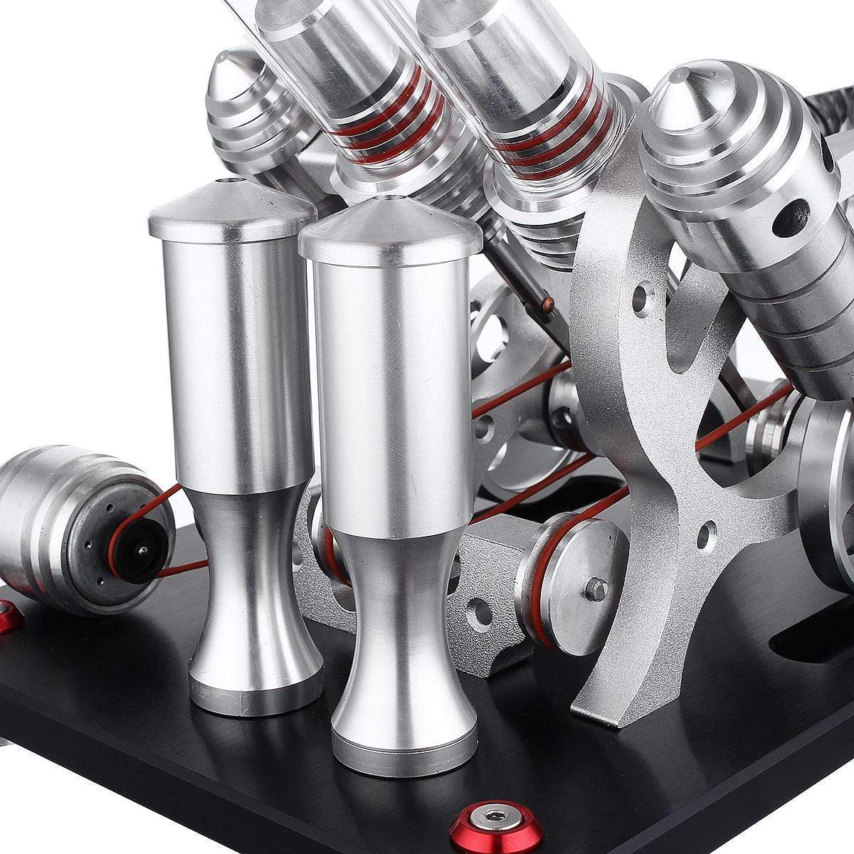 Stirling Engine Kit Metal Bootable V4 4-Cylinder Parallel Micro External Combustion Engine Model - stirlingkit