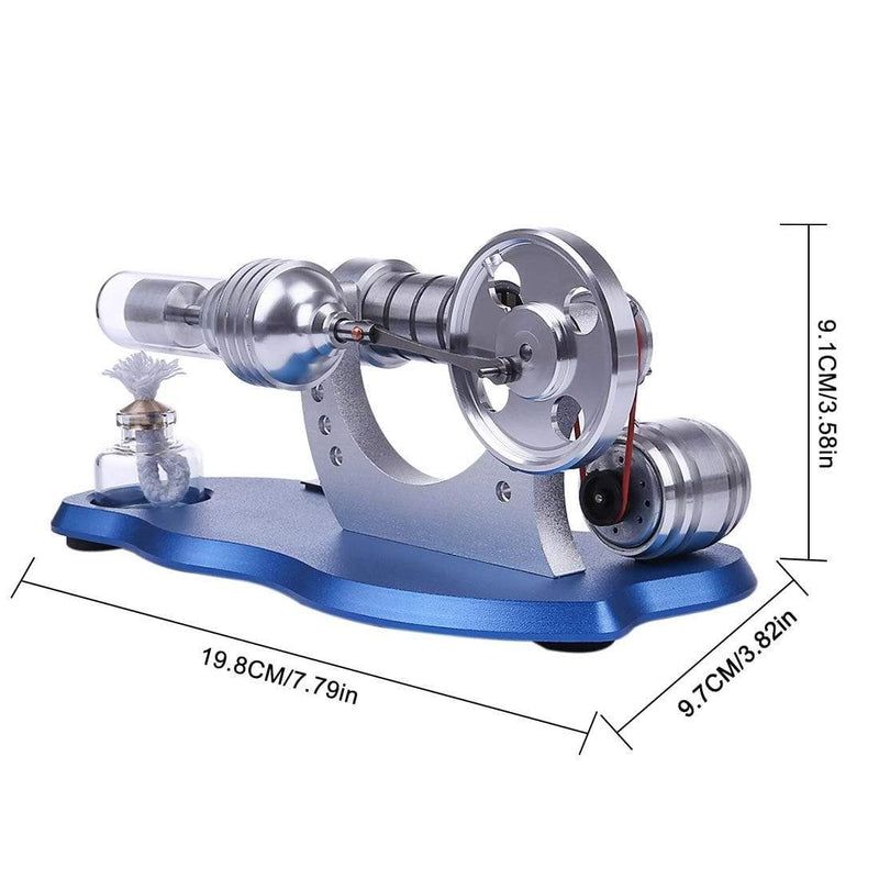 Stirling Engine Kit Mini Hot Air Motor Model Electricity Generator Metal Base Physics Science Educational Toy - stirlingkit
