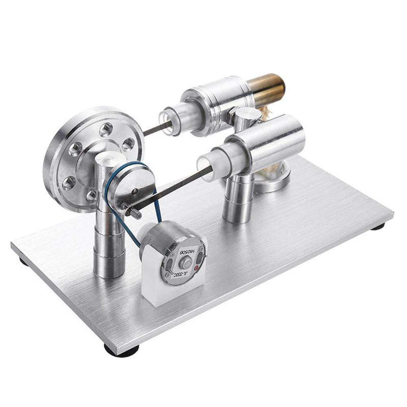 Stirling Engine Kit Model Metal External Combustion With Light Bulb Developmental Toy - stirlingkit
