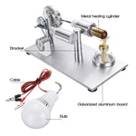 Stirling Engine Kit Model Metal External Combustion With Light Bulb Developmental Toy - stirlingkit