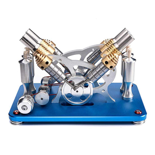 Stirling Engine Kit V4 4-Cylinder Parallel Micro External Combustion Engine Model - stirlingkit