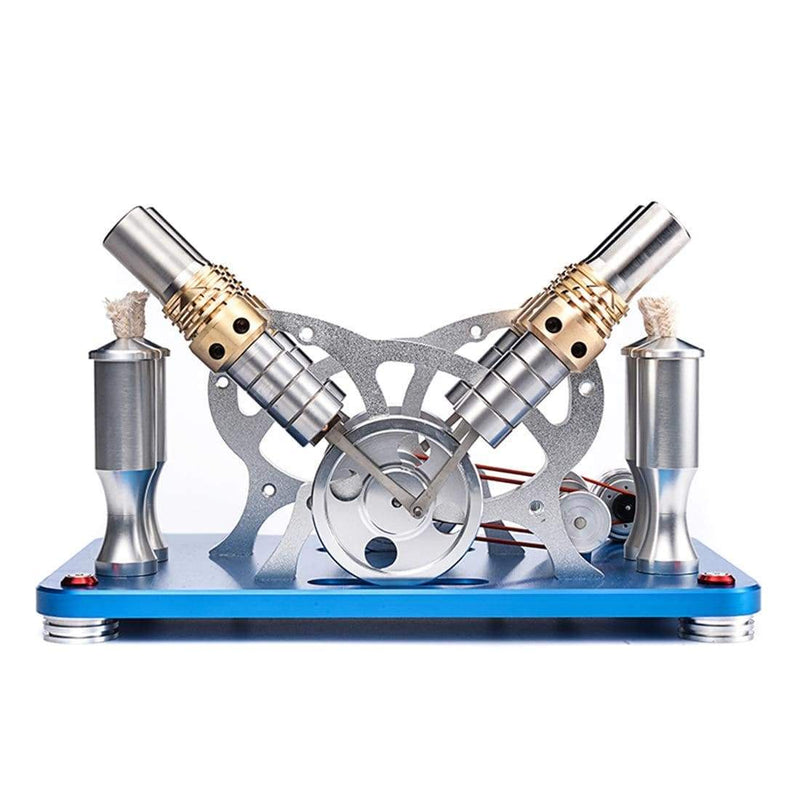 Stirling Engine Kit V4 4-Cylinder Parallel Micro External Combustion Engine Model - stirlingkit