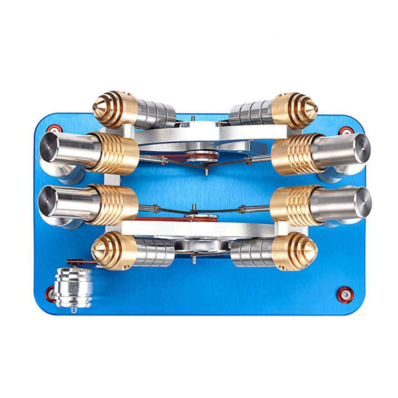 Stirling Engine Kit V4 4-Cylinder Parallel Micro External Combustion Engine Model - stirlingkit