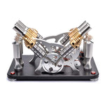 Stirling Engine Kit V4 4-Cylinder Parallel Micro External Combustion Engine Model - stirlingkit