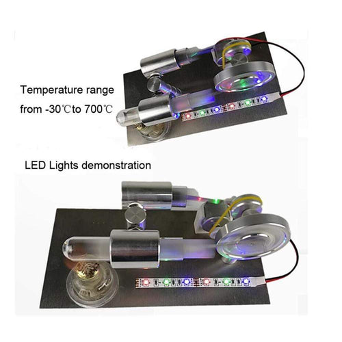 Stirling Engine Model External Combustion Model Toy With LED Light - stirlingkit