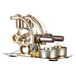 Stirling Engine Model Kit L-Shape Double Cylinders with All-metal Base and Big Bulb - stirlingkit