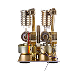 Stirling Engine Model Kit L-Shape Double Cylinders with All-metal Base and Big Bulb - stirlingkit