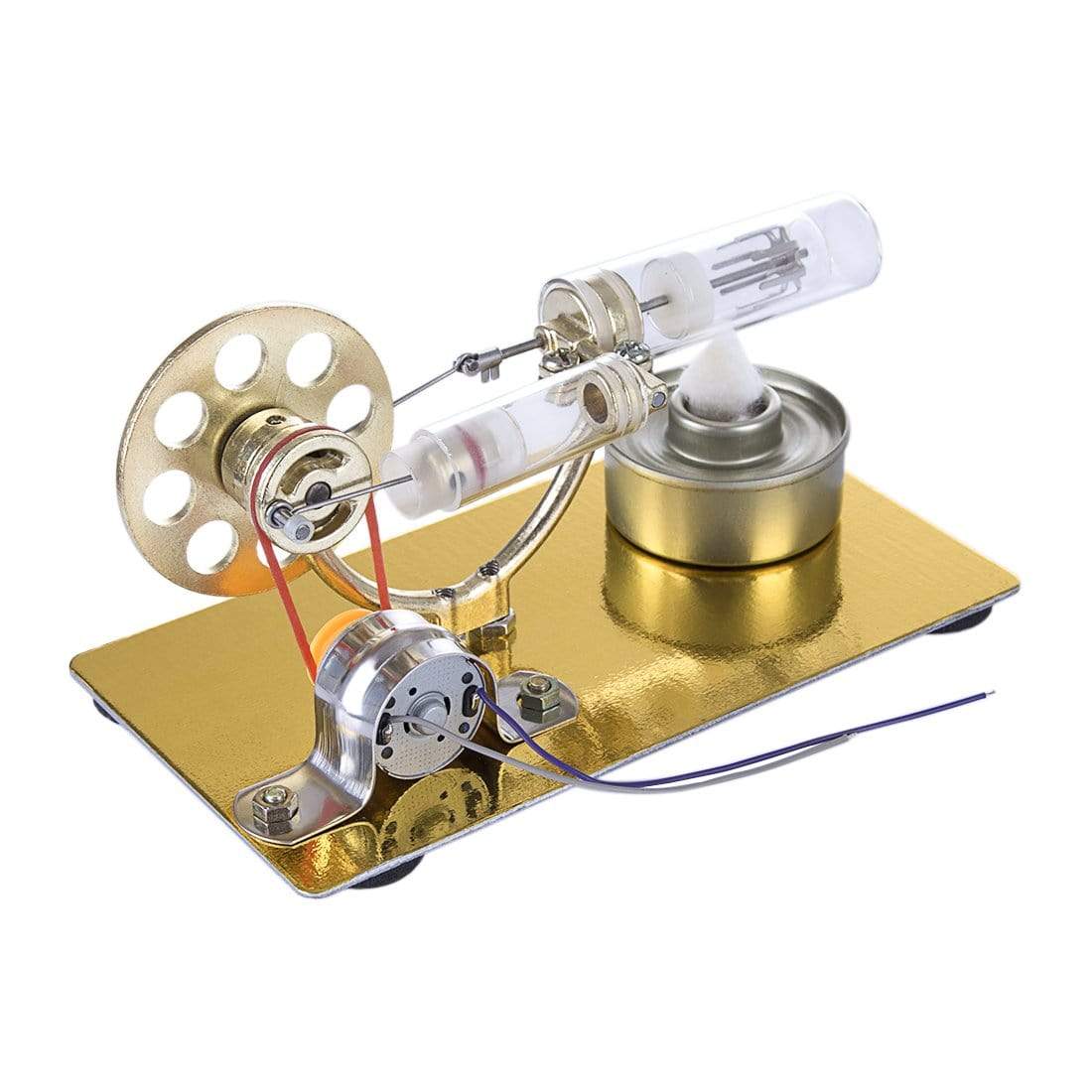 Stirling Engine Set Model Single Cylinder Science Experiment Kit with All-metal Base - stirlingkit