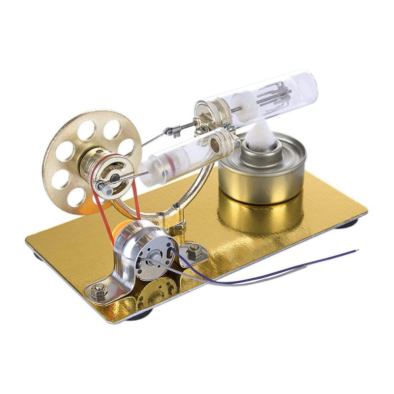 Stirling Engine Set Model Single Cylinder Science Experiment Kit with All-metal Base - stirlingkit