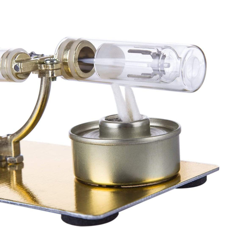 Stirling Engine Set Model Single Cylinder Science Experiment Kit with All-metal Base - stirlingkit
