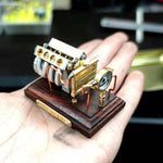 V8 Engine Model Pocket Size Miniature Toy Handmade Craft DIY KIT for Collection - stirlingkit