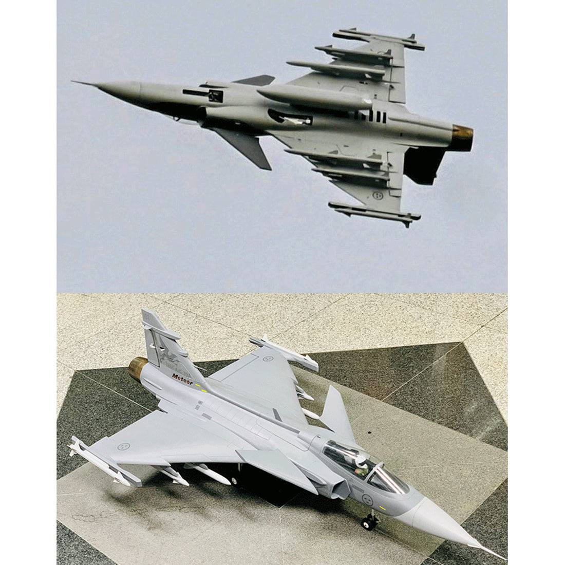 Swedish JAS-39 Griffin EPO Bypass RC Airplane Aircraft Fighter 765mm Wingspan (PNP ARF)  Grey - stirlingkit