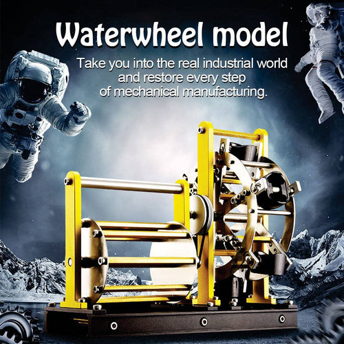 Teching 202Pcs Electric Waterwheel Model 3D Metal Assembly Kit DM606 - stirlingkit