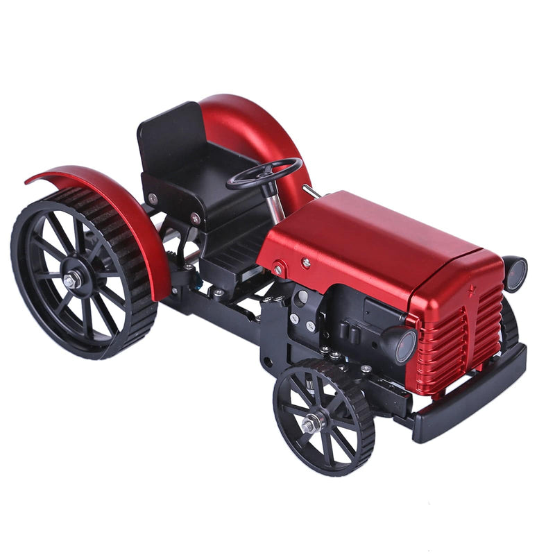Teching Assembly Simulative Mini APP Controlled Electric Metal Red Tractor Model Toy Gift - stirlingkit