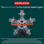 TECHING DIY 5 Cylinder Electric Mechanical Aircraft Radial Engine Model Kits That Runs 250+pcs - stirlingkit