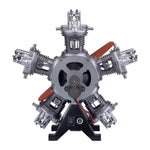 TECHING DIY 5 Cylinder Electric Mechanical Aircraft Radial Engine Model Kits That Runs 250+pcs - stirlingkit