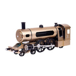 Teching Engine Steam Train Model With Pathway Full Aluminum Alloy Model Gift Collection STEM Toys - stirlingkit