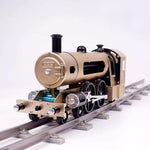 Teching Engine Steam Train Model With Pathway Full Aluminum Alloy Model Gift Collection STEM Toys - stirlingkit