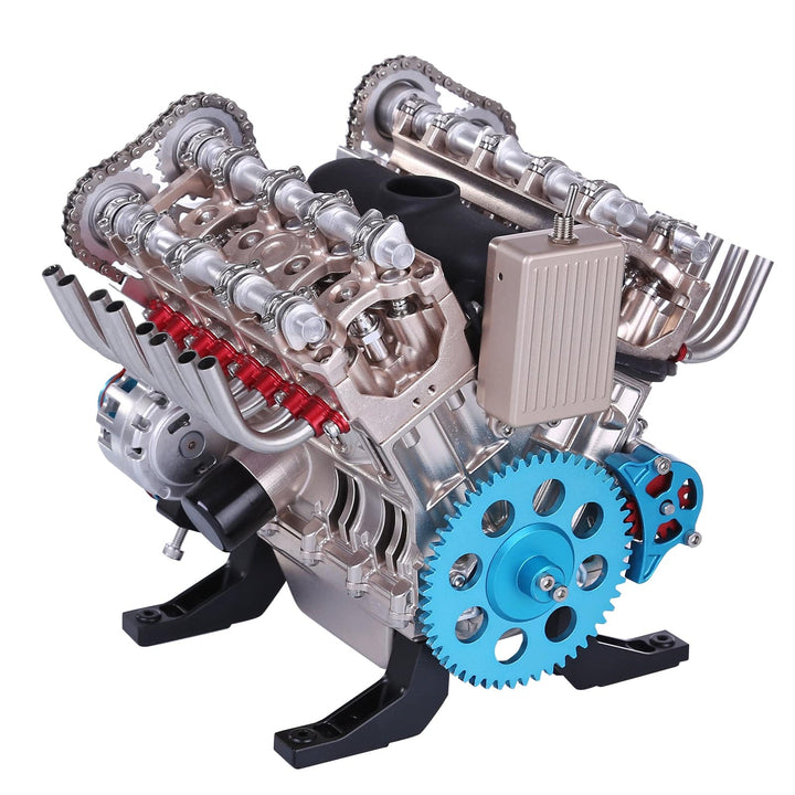 Teching V8 Mechanical Metal Assembly DIY Car Engine Model Kit 500+Pcs Educational Experiment Toy - stirlingkit