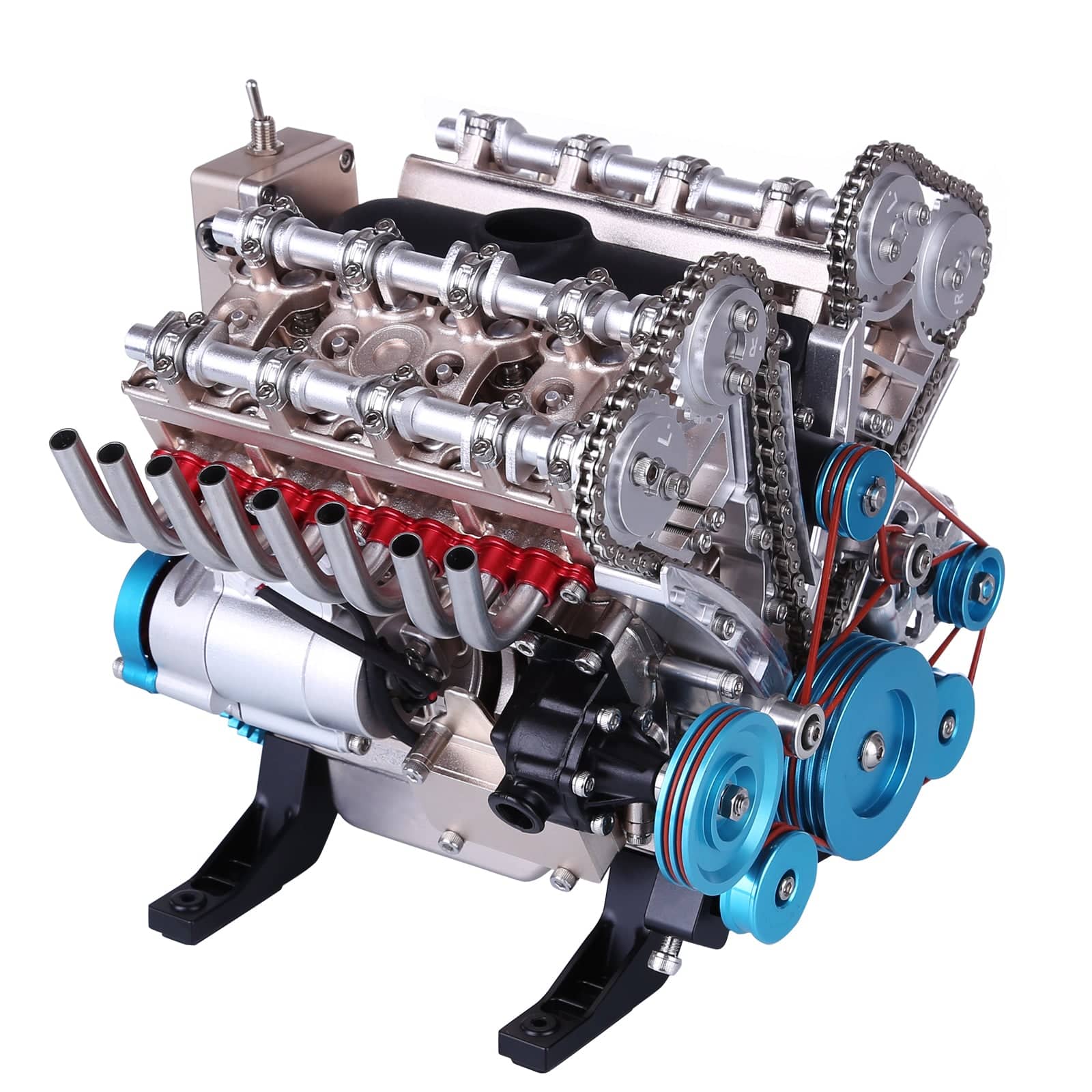 Morton3654Mam TECHING V8 Modèle de moteur à monter soi-même, en métal, 8  cylindres, kit de modélisme, éducation, expérience, physique, jouet :  : Jeux et Jouets
