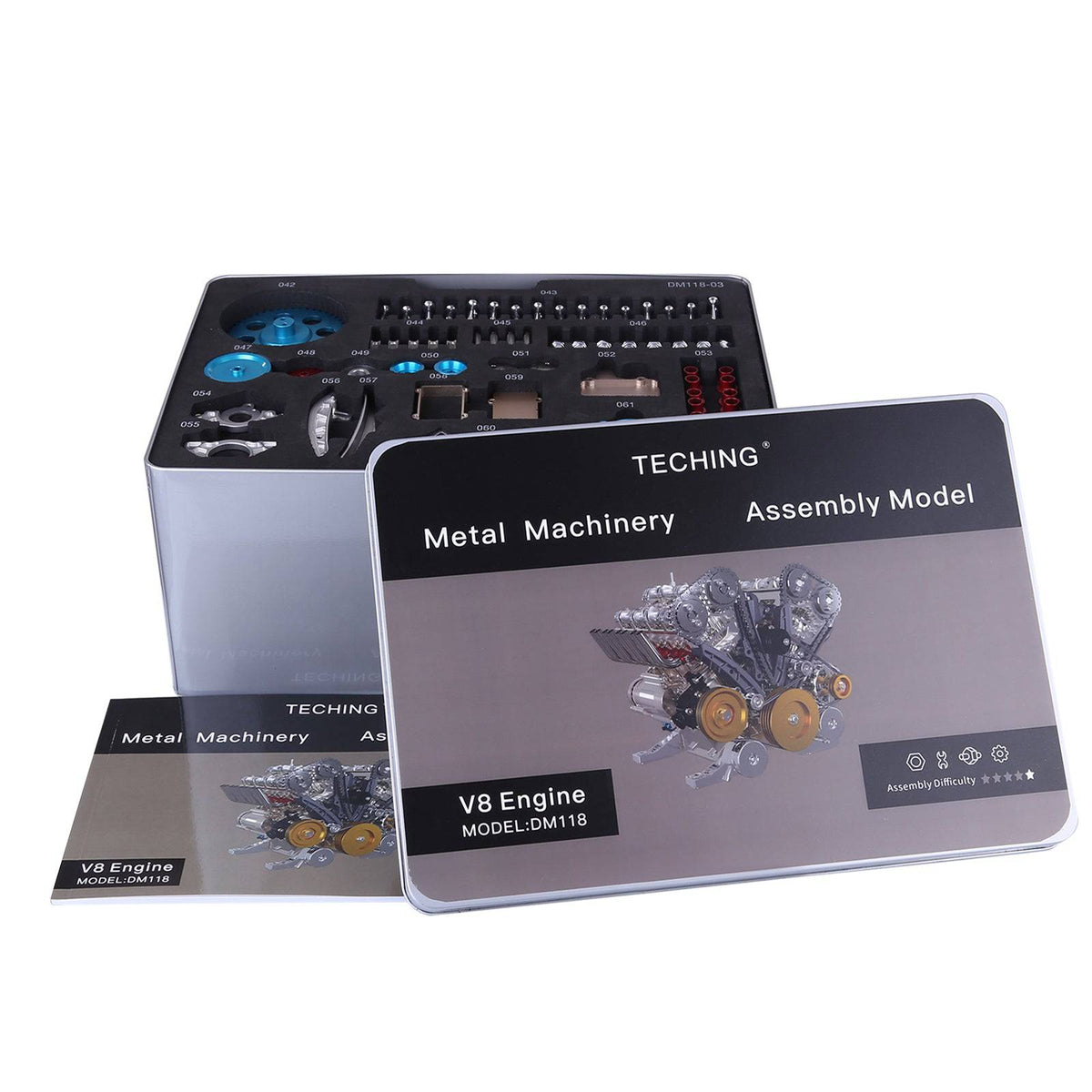 Teching V8 Mechanical Metal Assembly DIY Car Engine Model Kit 500+Pcs Educational Experiment Toy - stirlingkit