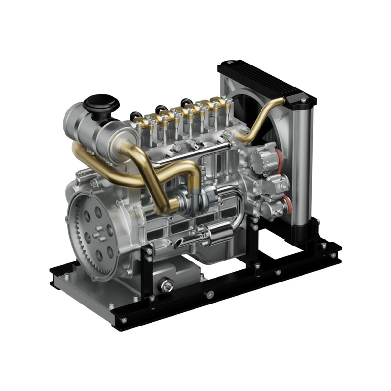 TECHING Workable Mini Diesel Engine Metal Model Kits DIY OHV 4-cylinder ...