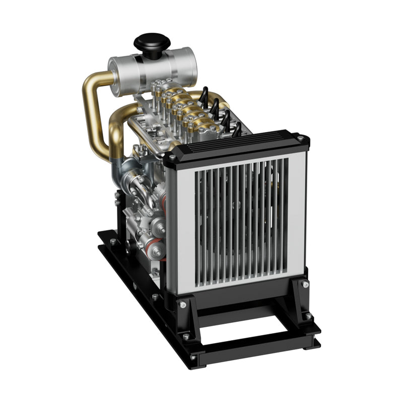 TECHING Workable Mini Diesel Engine Metal Model Kits DIY OHV 4-cylinder ...