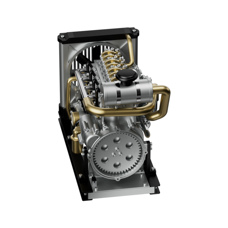 TECHING Workable Mini Diesel Engine Metal Model Kits DIY OHV 4-cylinder ...