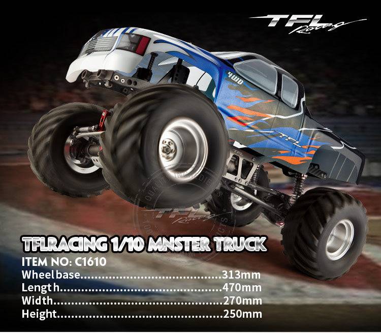 TFL C1610 1/10 4WD Simulation Big Foot RC Electric Monster Truck - stirlingkit