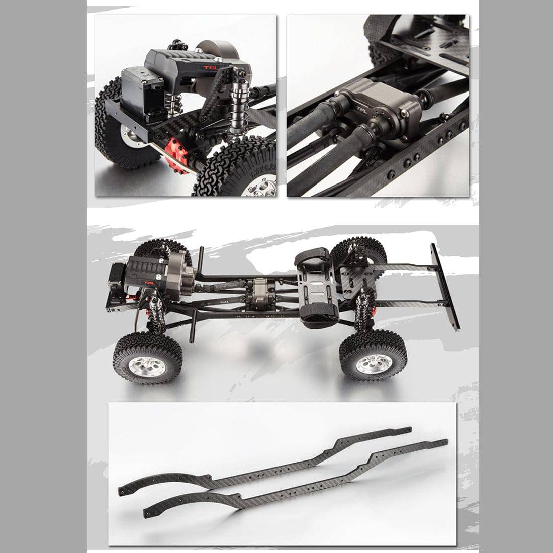 TFL C1704 Unpainted 1/10 Metal Climbing Car Frame with Car Shell KIT Version - stirlingkit