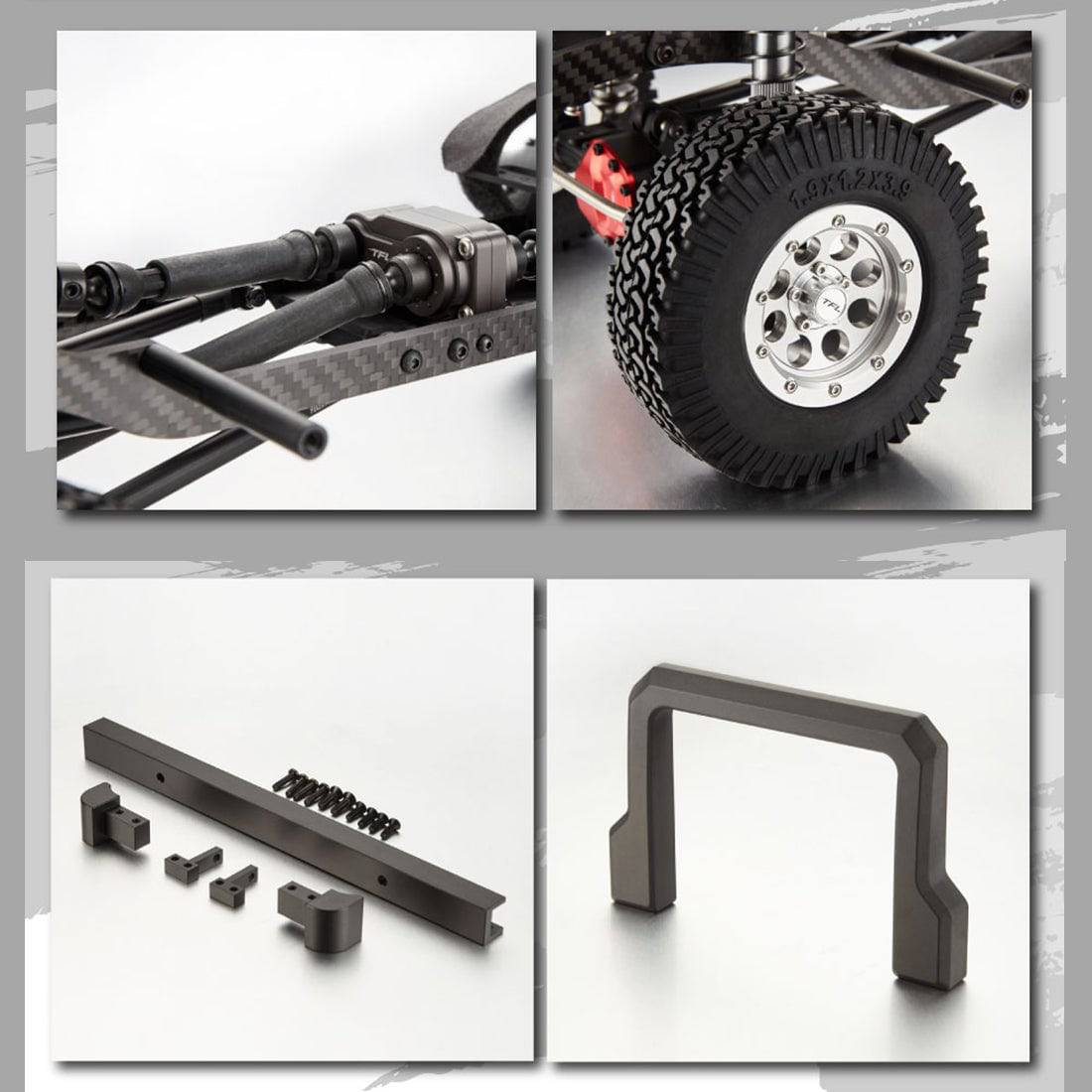 TFL C1704 Unpainted 1/10 Metal Climbing Car Frame with Car Shell KIT ...