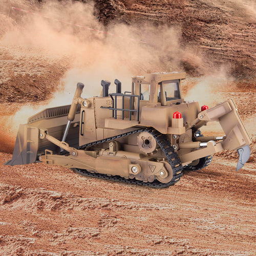 THE LINK×HUINA 1/16 2.4GHz 9CH RC US Army Armored Engineering Bulldozer Model D9R - stirlingkit