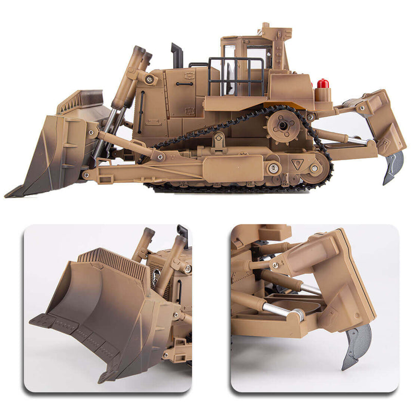 THE LINK×HUINA 1/16 2.4GHz 9CH RC US Army Armored Engineering Bulldozer Model D9R - stirlingkit