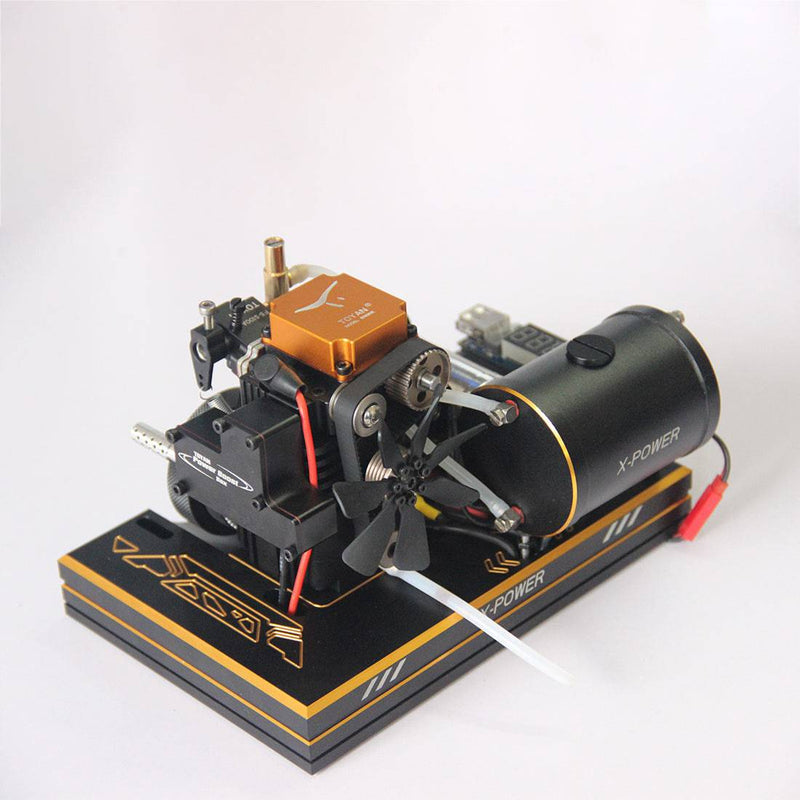 TOYAN Modified One-button Start Single Cylinder 4-stroke Methanol Engine 12V Generator Model - stirlingkit