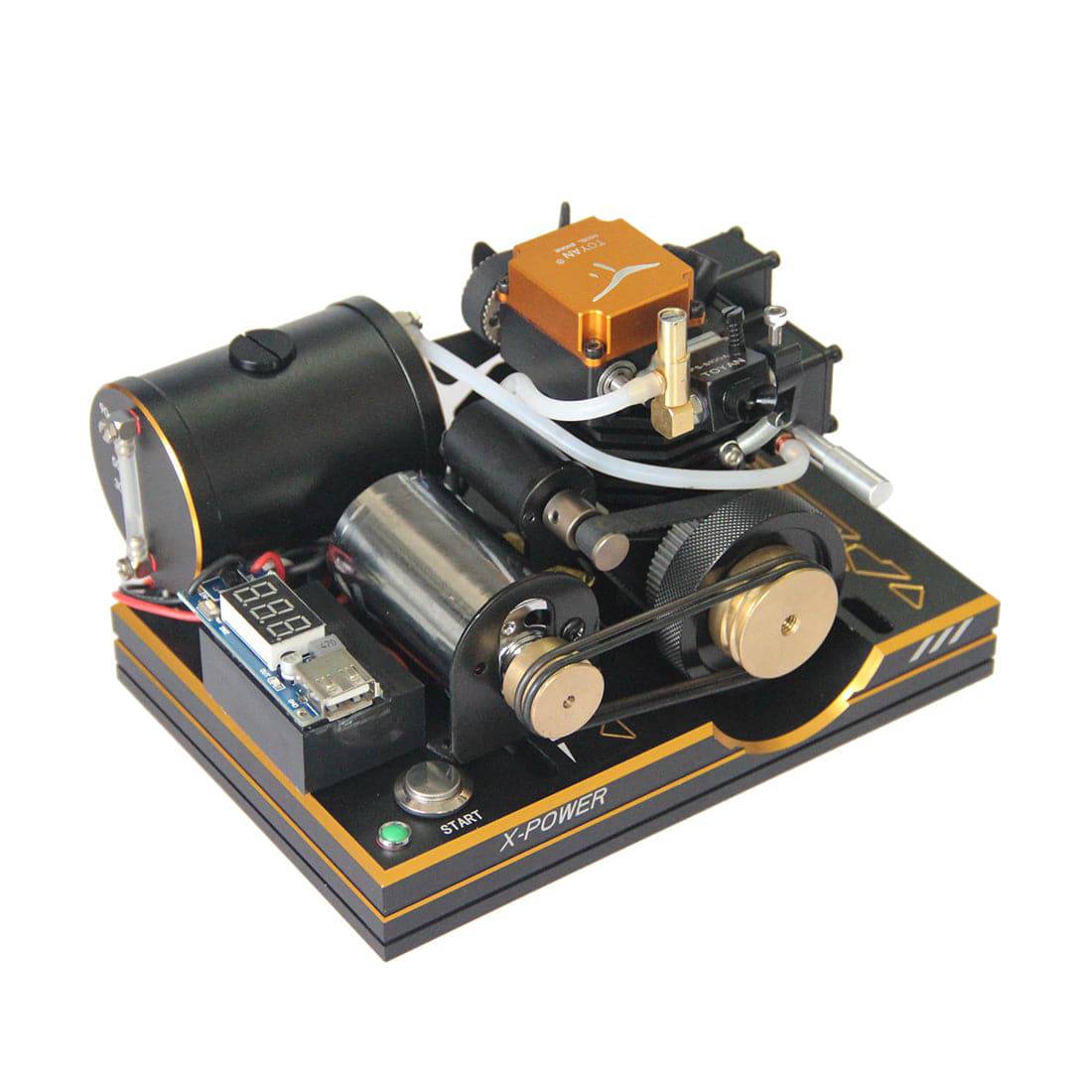 Toyan Single Cylinder 4 Stroke Gasoline Modified Engine Model with Digital Display 12V/5V - stirlingkit