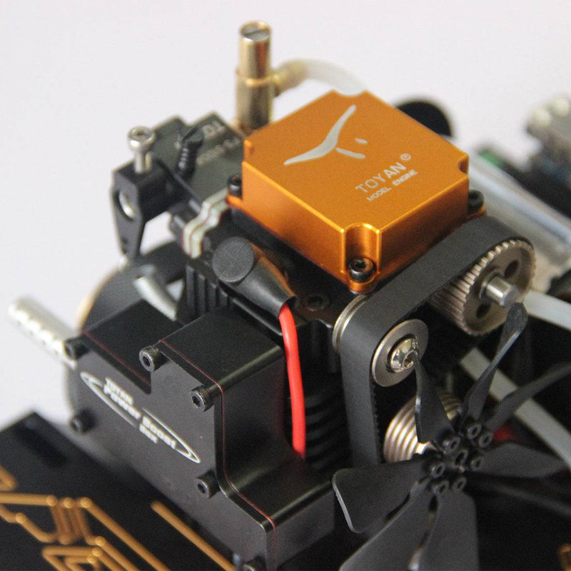 Toyan Single Cylinder 4 Stroke Gasoline Modified Engine Model with Digital Display 12V/5V - stirlingkit