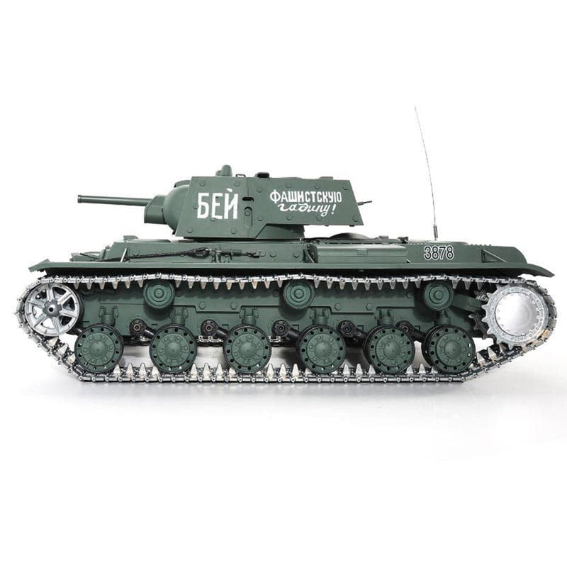 Upgrade 1:16 Soviet KV - 1's Heavy Tank 2.4G  Metal RC Military Tank Model with Sound Smoke Shooting Effect - stirlingkit