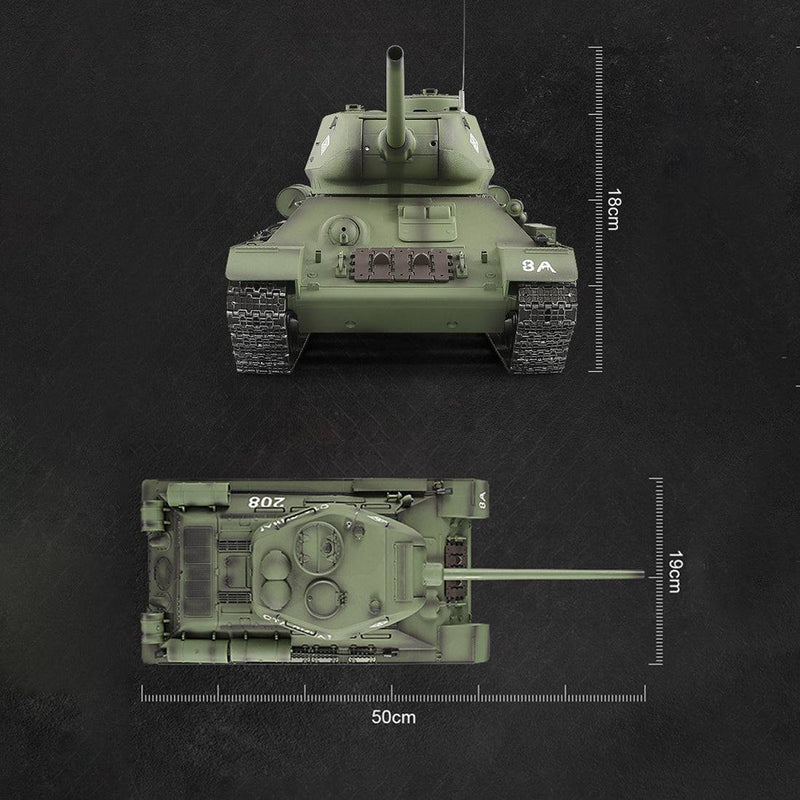 Upgrade 1:16 Soviet WWII T-34 RC Tank Model 2.4G Military Tank - stirlingkit