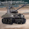 Upgrade M4A3 Sherman WWI US Medium Army Tank 1/16 2.4G RC Model Infrared Ray Fighting - stirlingkit