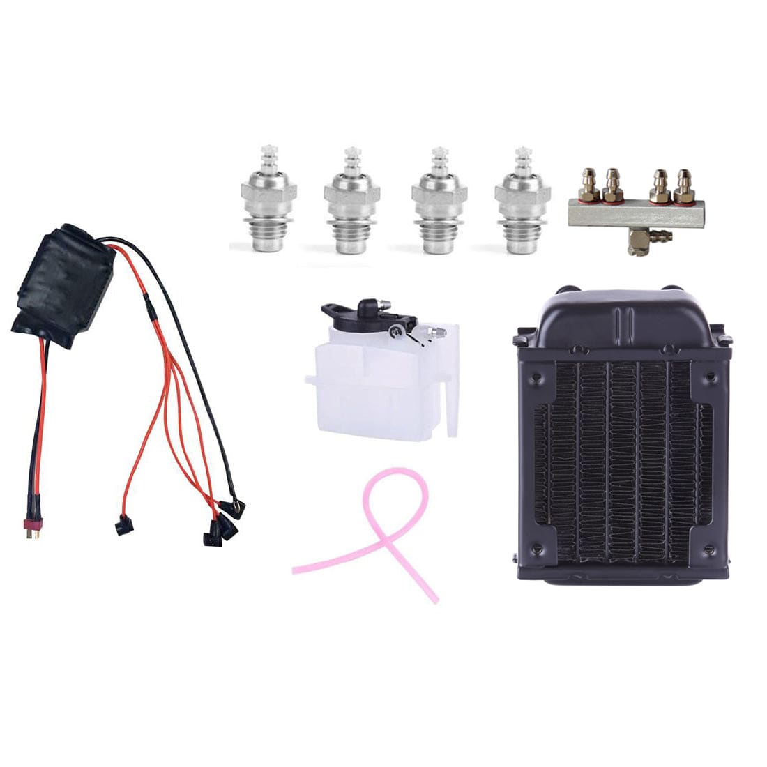 Upgrade Starter 4-in-1 Ignite Voltage Regulator Module Cooling Radiator 4in1 T Fitting Full Kit for TOYAN FS-L400 Engine Model - stirlingkit