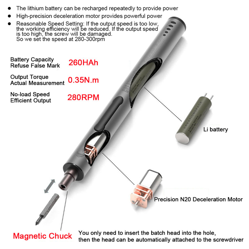 USB Rechargeable Cordless Model Engine Repair Tool Kit Mini Electric Screwdriver Set 24-in-1 - stirlingkit